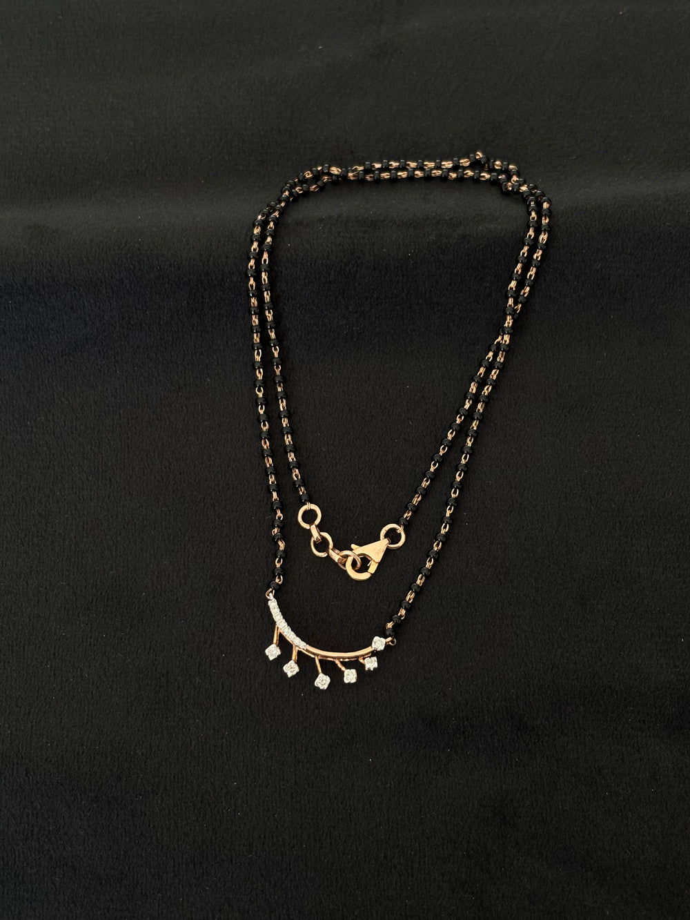 14K Gold Diamond Mangalsutra with Dainty Drops , IGI Certified 0.22 ct Diamonds, 3.00g Net Gold