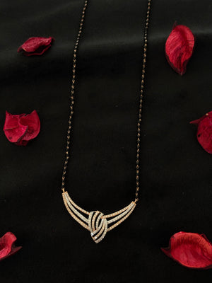 14K Gold Diamond Knot Design Mangalsutra ,6.26g Gold , 0.85 Ct IGI Certified Diamonds