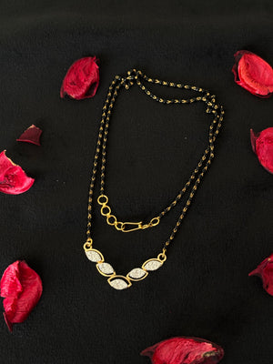 14K Gold Diamond Mangalsutra with Unique Pendant , IGI Certified 0.58 ct Diamonds, 5.084g Net Gold