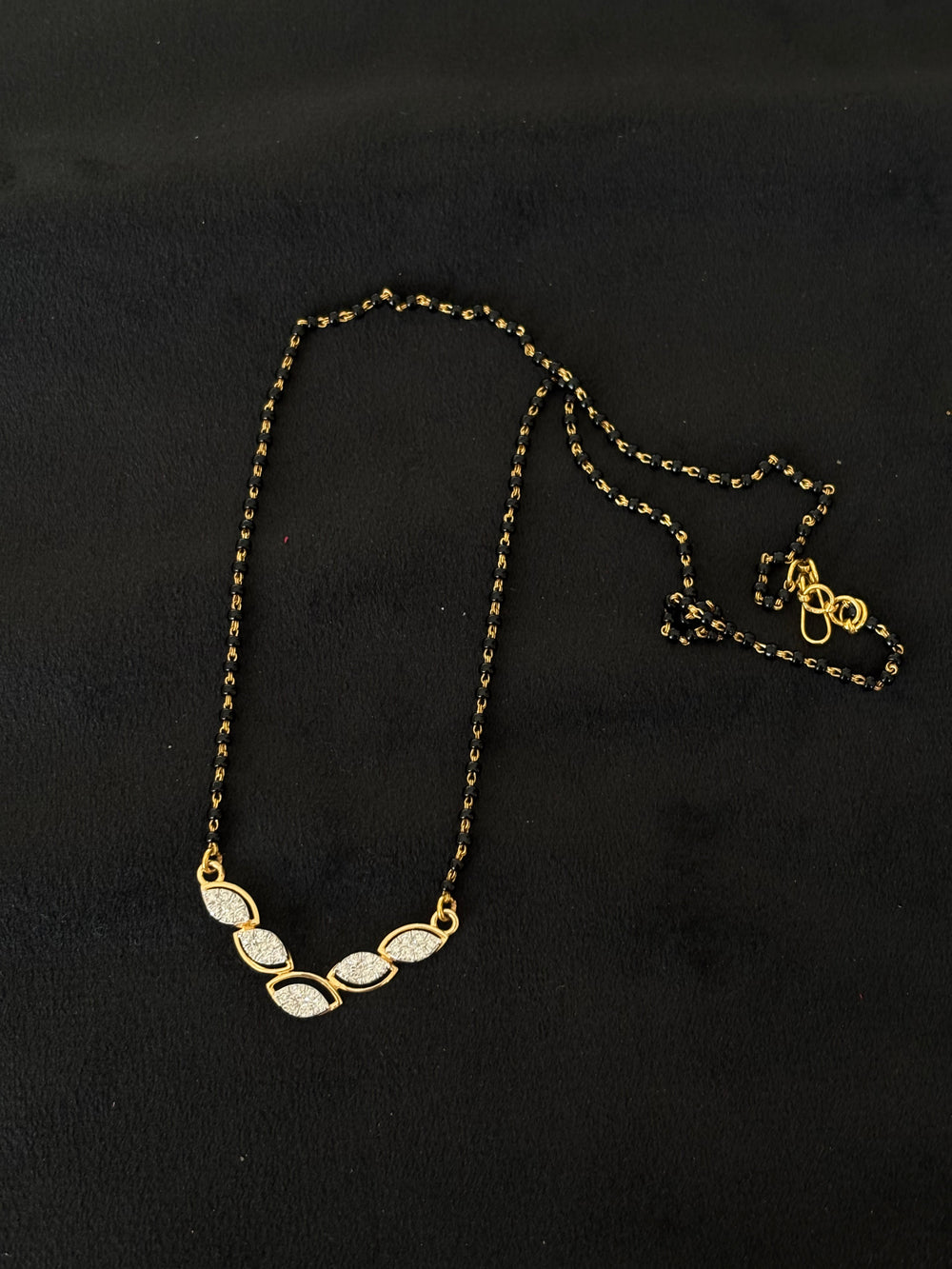 14K Gold Diamond Mangalsutra with Unique Pendant , IGI Certified 0.58 ct Diamonds, 5.084g Net Gold