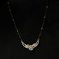 14K Gold Diamond Mangalsutra with Floral Centerpiece , 6.404g Gold , 0.89 Ct IGI Certified Diamonds