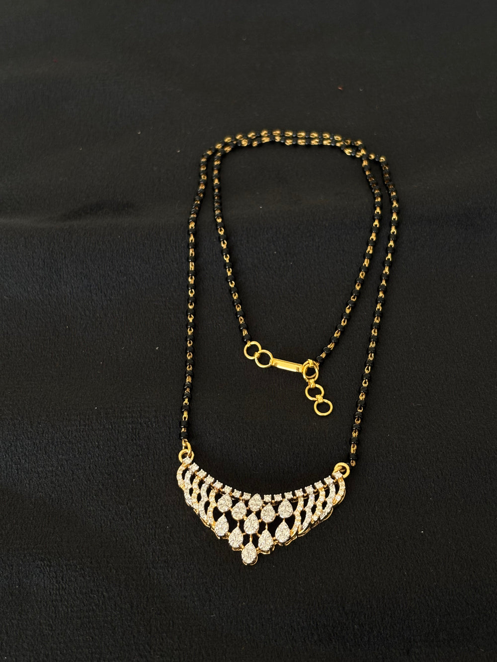 14K Gold Diamond Mangalsutra with Statement Pendant , IGI Certified 1.08 ct Diamonds, 6.884g Net Gold