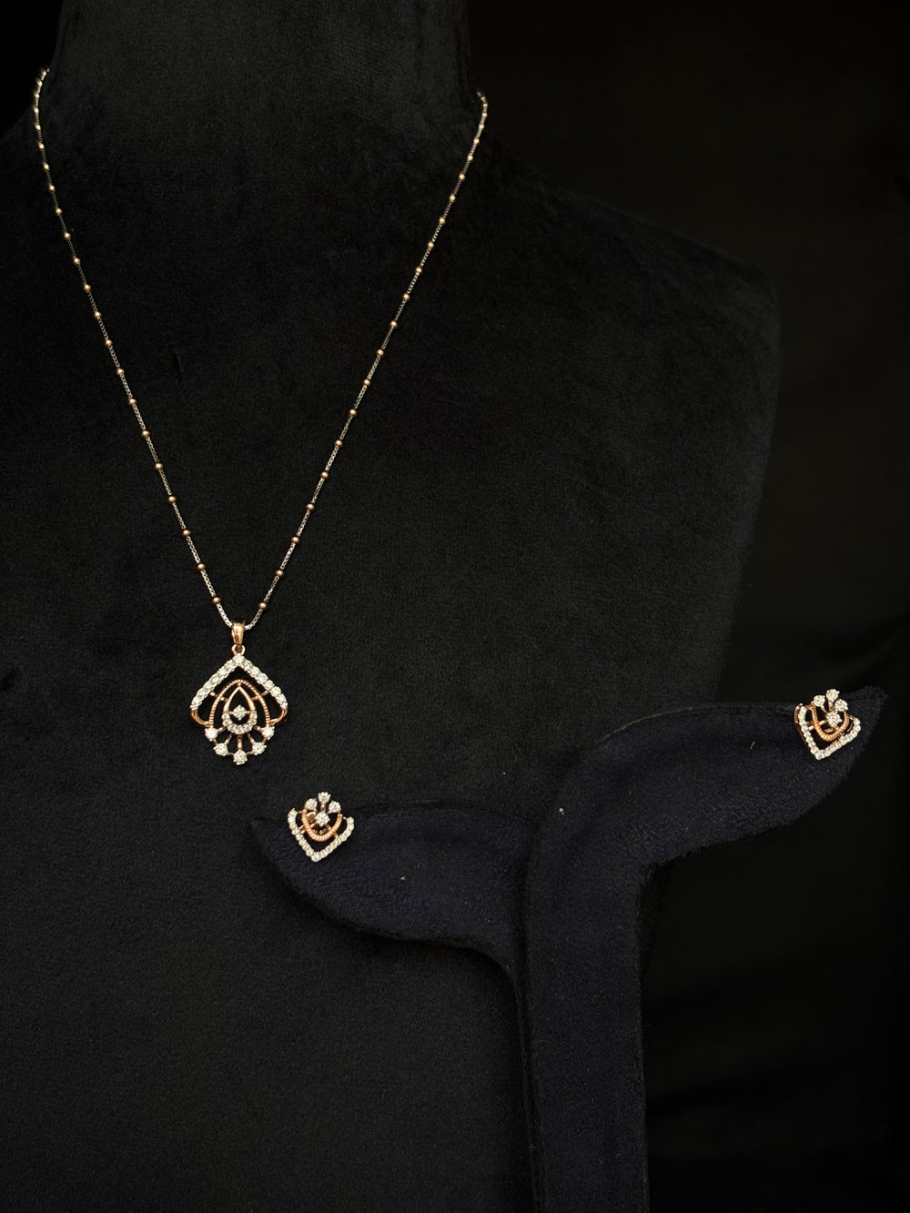14K Gold Diamond Pendant Set with Ornate Design – IGI Certified 0.76 ct Diamonds, 3.688g Net Gold(Without Chain)
