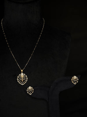 14K Gold Diamond Pendant Set with Fan-Inspired Design – IGI Certified 0.81 ct Diamonds, 4.728g Net Gold(Without Chain)
