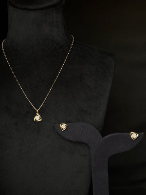 14K Gold Diamond Pendant Set with Modern Triangular Design – IGI Certified 0.35 ct Diamonds, 2.68g Net Gold(Without Chain)