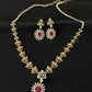 14K Gold Diamond & Ruby Necklace Set with Geometric Design – IGI Certified 4.83 ct Diamonds, 23.484g Net Gold