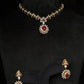 14K Gold Diamond & Ruby Necklace Set with Geometric Design – IGI Certified 4.83 ct Diamonds, 23.484g Net Gold