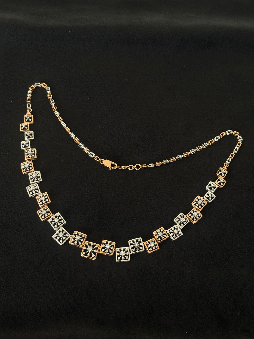 14K Gold & Diamond Geometric Necklace Set – IGI Certified 2.02 ct Diamonds, 23.206g Net Gold