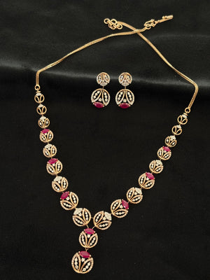 14K Gold Diamond & Ruby Necklace Set – IGI Certified 2.97 ct Diamonds, 21.368g Net Gold