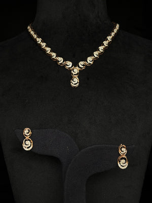 14K Gold Diamond Necklace & Earring Set with Modern Geometric Design – IGI Certified 2.12 ct Diamonds, 23.586g Net Gold