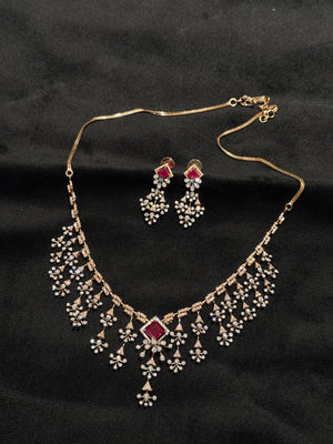 14K Gold Diamond Necklace Set with Intricate Floral Design – IGI Certified 4.28 ct Diamonds, 44.354g Net Gold