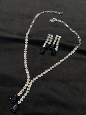14K Gold Diamond & Blue Gemstone Necklace Set – IGI Certified 9.63 ct Diamonds, 53.724g Net Gold