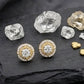 18kt Gold Classic Floral Diamond Cluster Earrings | IGI Certified, Gross Wt: 6.29, Net Wt: 5.916, Diamond. Wt 1.87