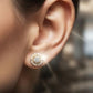 18kt Gold Classic Floral Diamond Cluster Earrings | IGI Certified, Gross Wt: 6.29, Net Wt: 5.916, Diamond. Wt 1.87