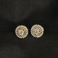 18kt Gold Classic Floral Diamond Cluster Earrings | IGI Certified, Gross Wt: 6.29, Net Wt: 5.916, Diamond. Wt 1.87