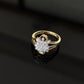 18K Gold Diamond Cluster Ring with IGI Certified 0.58 ct Diamonds, 2.974g Net Gold