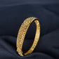 22K Gold Bangle with Intricate Stone & Filigree Design