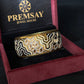 22K Gold Bangle with Geometric Two-Tone Design