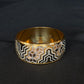 22K Gold Bangle with Geometric Two-Tone Design