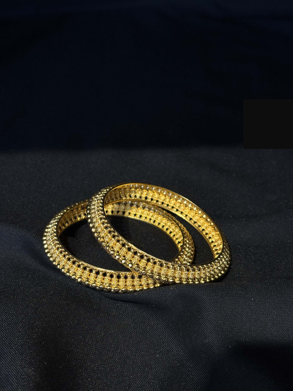 22K Gold Bangles with Textured Detail