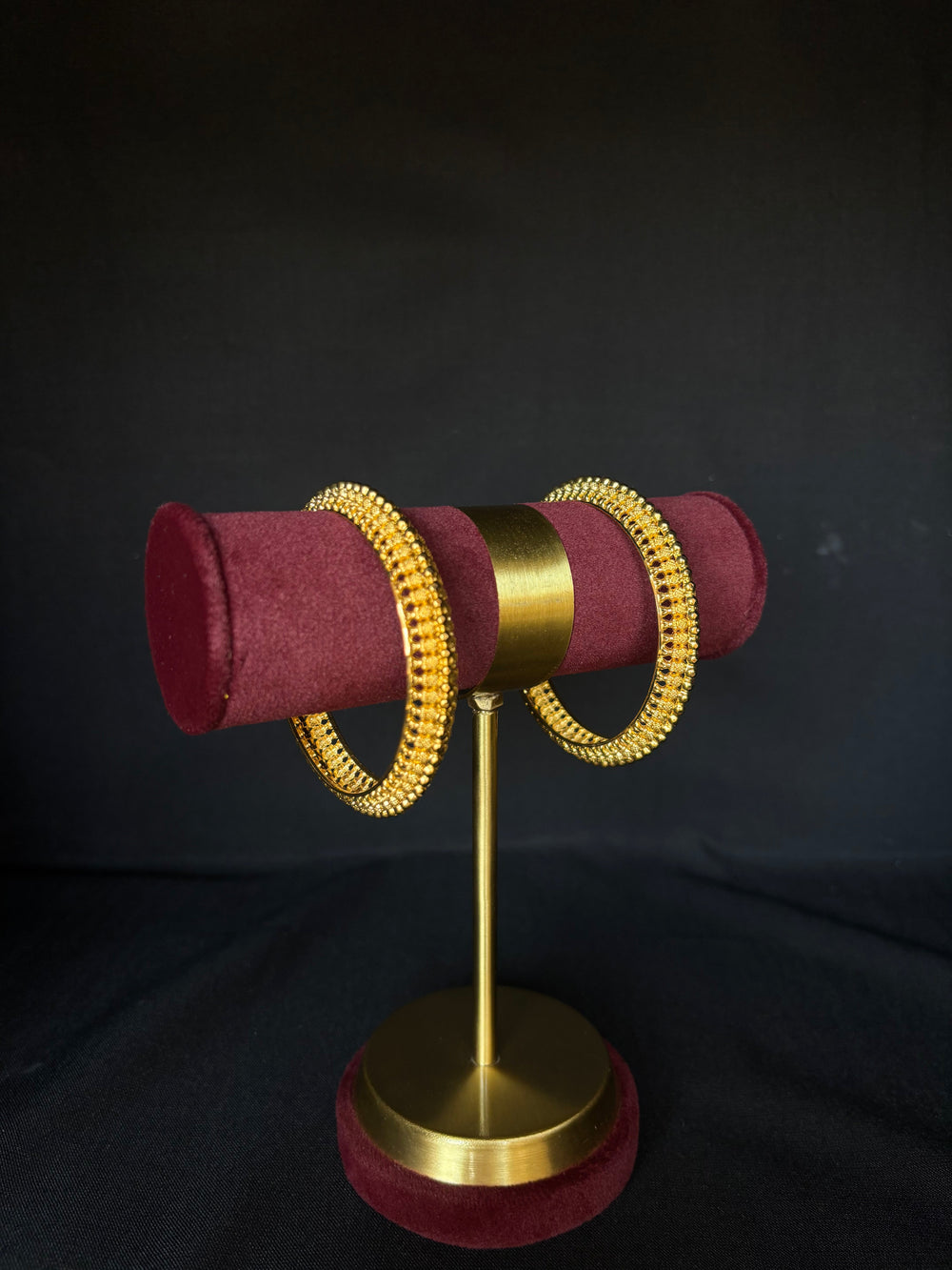 22KT Gold Bangles with Textured Detail