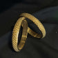 22K Gold Bangles - Elegant Textured Design - Set of 2