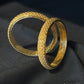 22K Gold Bangles - Elegant Textured Design - Set of 2