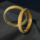 22K Gold Bangles - Elegant Textured Design - Set of 2