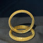 22K Gold Bangles - Elegant Textured Design - Set of 2