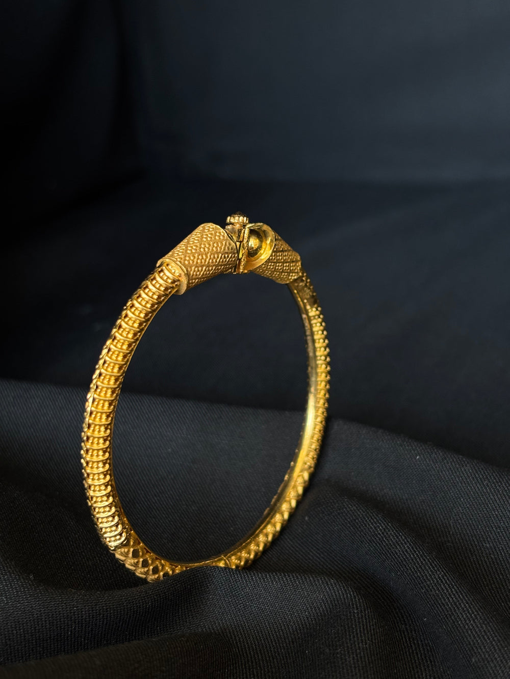 22K Gold Snake Head Bangle Set