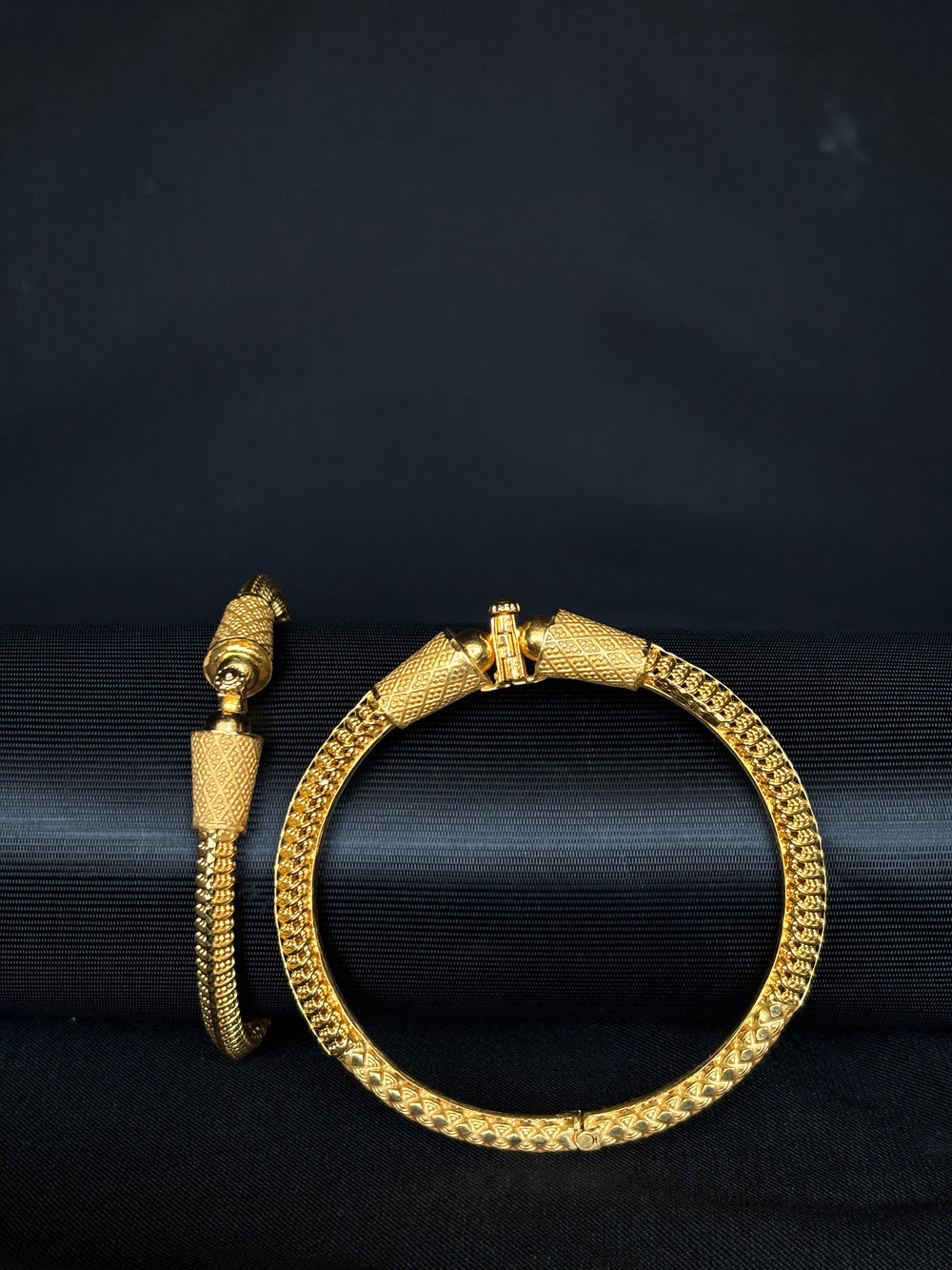 22K Gold Snake Head Bangle Set