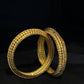 22K Gold Bangles with Intricate Dot Design