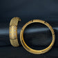 22K Gold Bangle Set with Geometric Accents