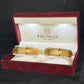 22K Gold Bangle Set with Geometric Accents