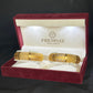 22K Gold Bangle Set with Geometric Accents