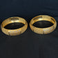 22K Gold Bangle Set with Geometric Accents