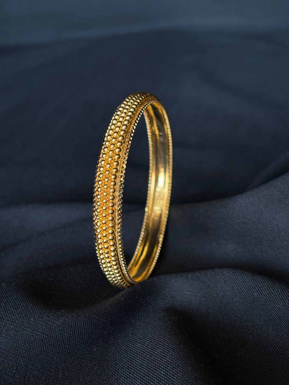 22K Gold Beaded Bangle Set