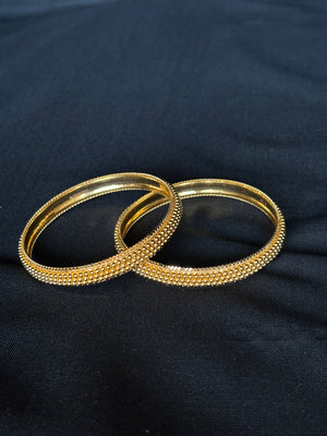 22K Gold Beaded Bangle Set