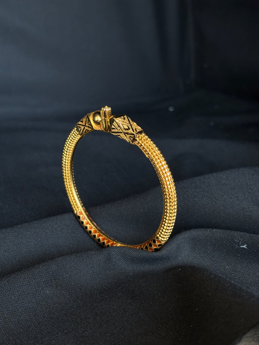 22K Gold Snake Head Bangle Set
