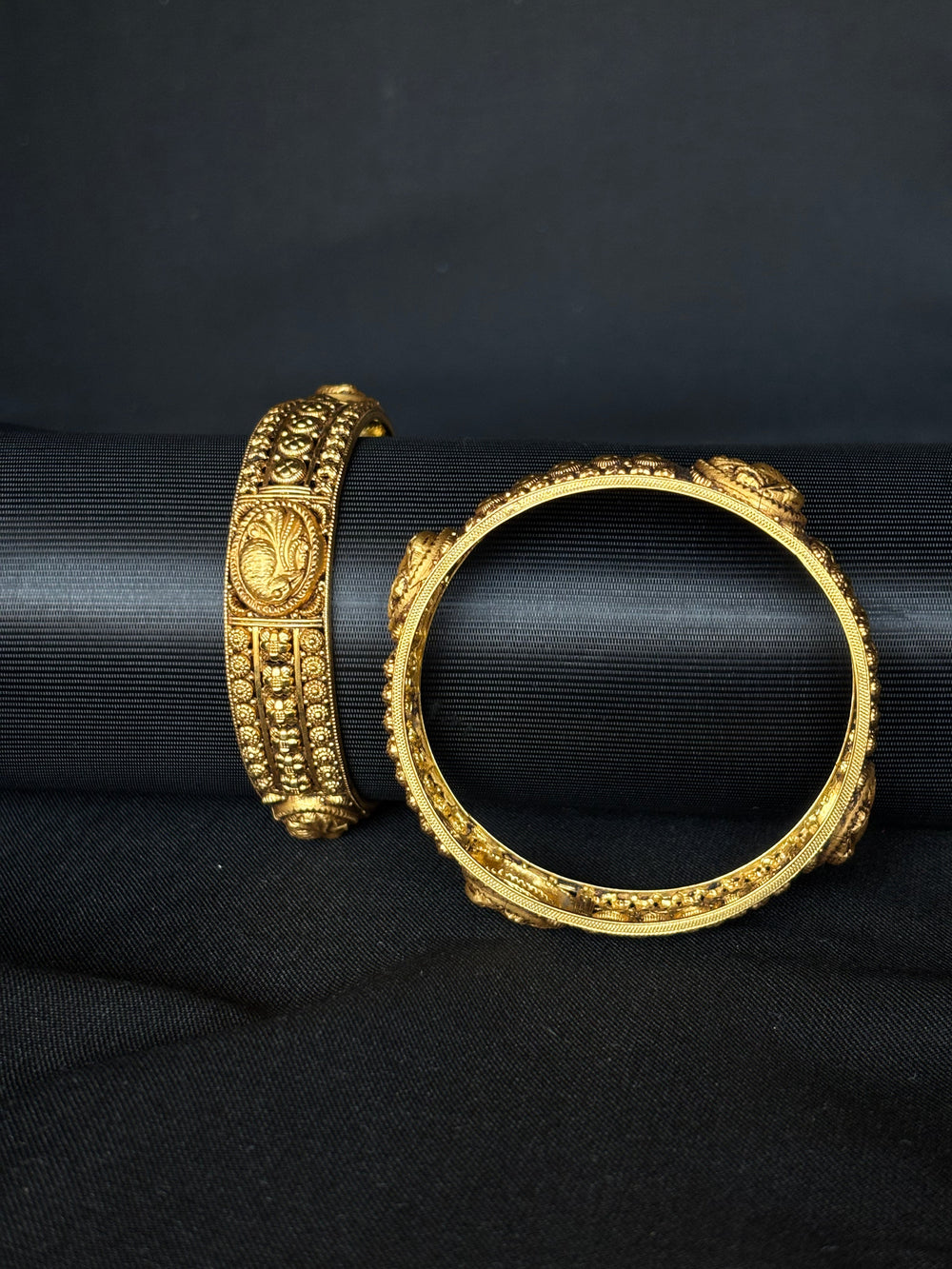 22K Gold Peacock Bangle Set