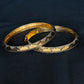 22K Gold Bangle Set with Diamond-Cut Detailing