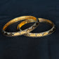 22K Gold Bangle Set with Diamond-Cut Detailing