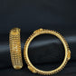 22K Gold Bangle Set with Intricate Texture