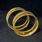 22K Gold Bangles with Intricate Filigree & Dot Detail