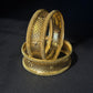 22K Gold Bangles with Intricate Filigree & Dot Detail