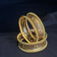 22K Gold Bangles with Intricate Filigree & Dot Detail