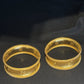 22K Gold Bangles with Intricate Filigree & Dot Detail