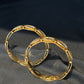 22K Gold Bangle with Criss-Cross Design