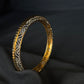 22K Gold Bangles with Intricate Black & Gold Design - Set of 2