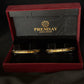 22K Gold Bangles with Intricate Black & Gold Design - Set of 2
